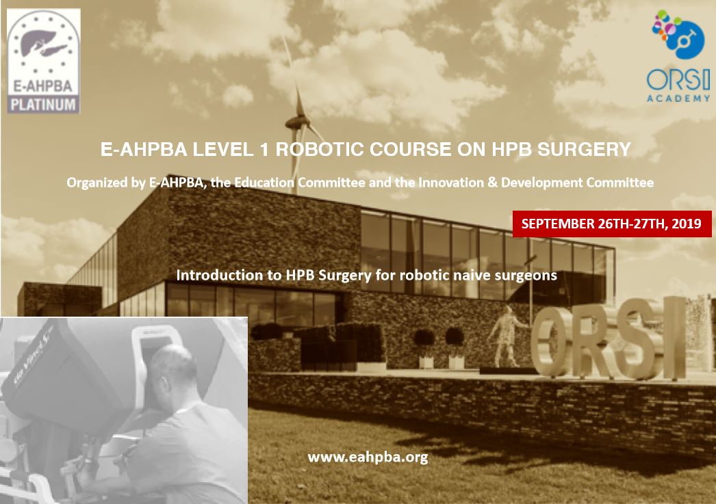 Register Now for E-AHPBA Level 1 Robotic Course on HPB Surgery